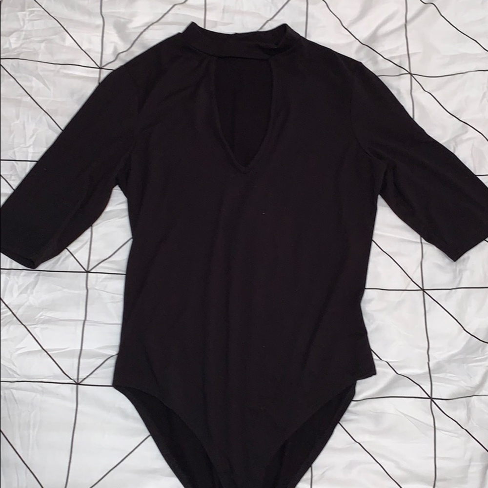 Open V-neck bodysuit